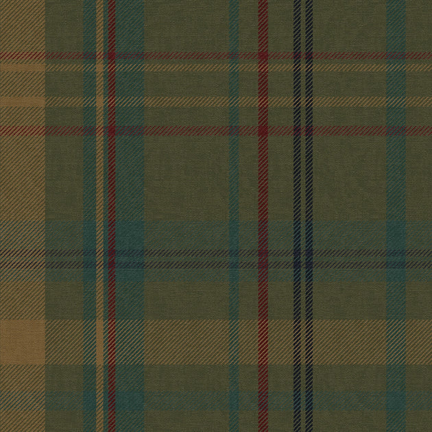 Heritage Tartan Wallpaper in Gentleman Green and Mustard