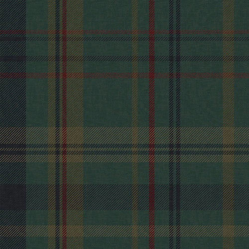 Sample of Heritage Tartan Wallpaper in Pine Green and Oxford Blue