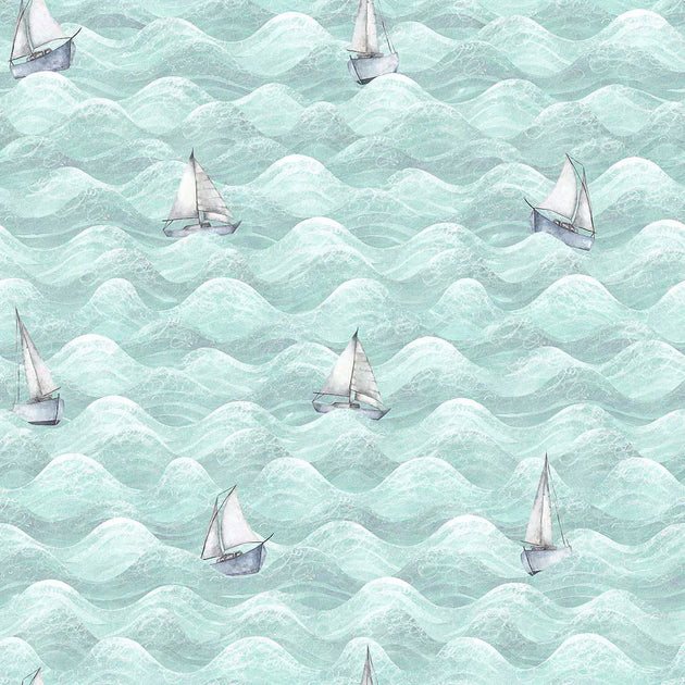 High Tide Wallpaper in Duck Egg