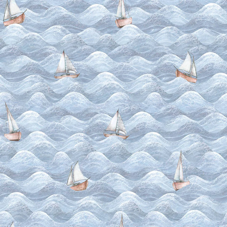 High Tide Wallpaper in Cornflower Blue