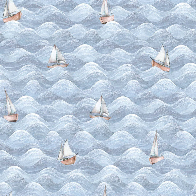High Tide Wallpaper in Cornflower Blue