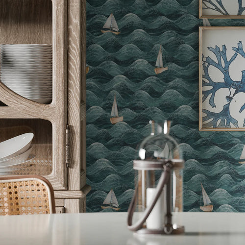 High Tide Wallpaper in Teal