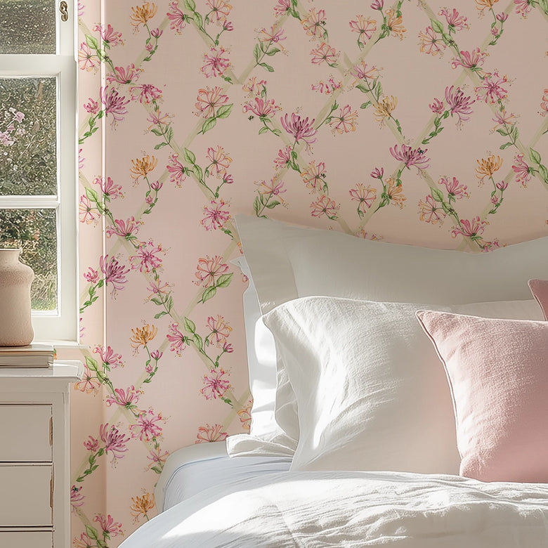 Honeysuckle Wallpaper in Pink