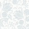 Jacobean Bloom Wallpaper in Light Blue on Milk White