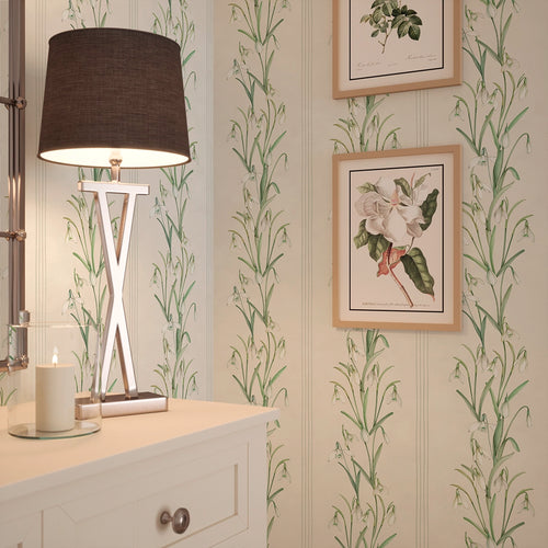 Snowdrop Wallpaper in Cream
