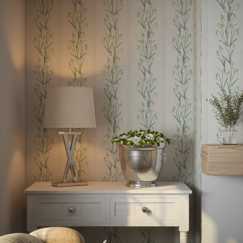 Snowdrop Wallpaper in Cream