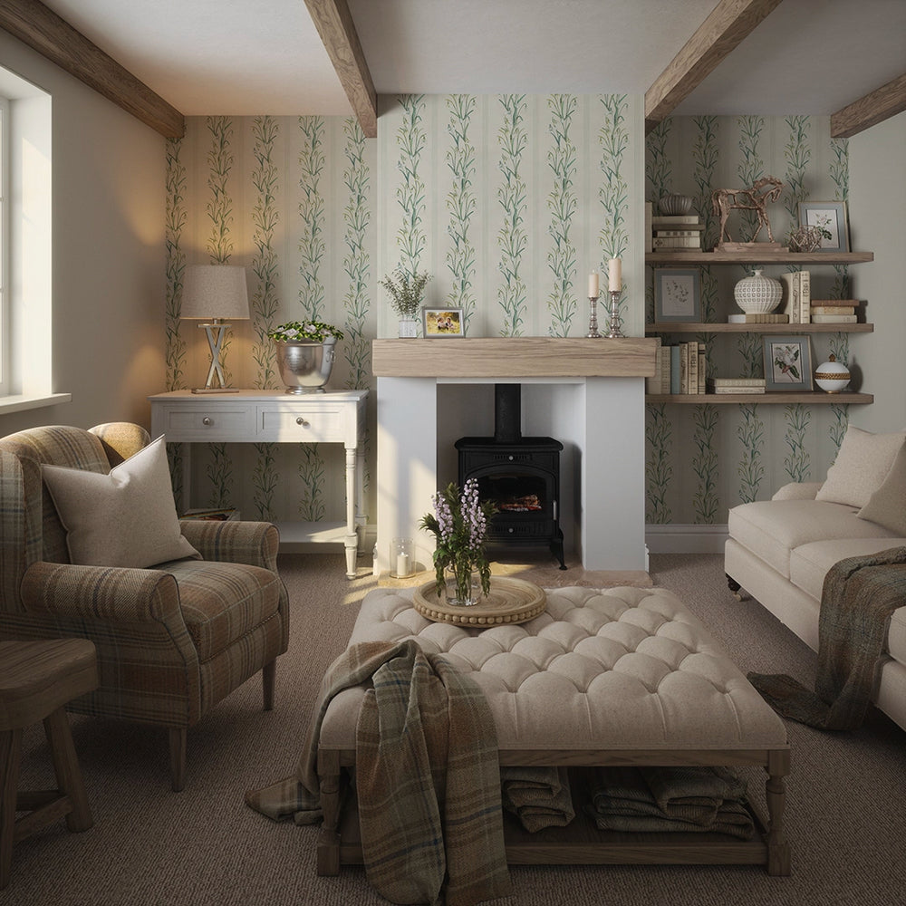 Snowdrop Wallpaper in Cream