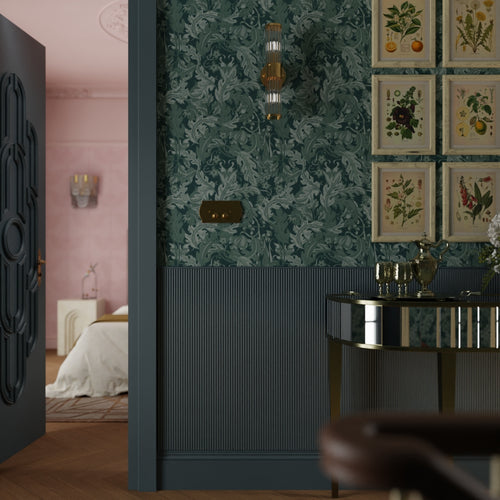 Jardin Wallpaper in Juniper and Rustic Green