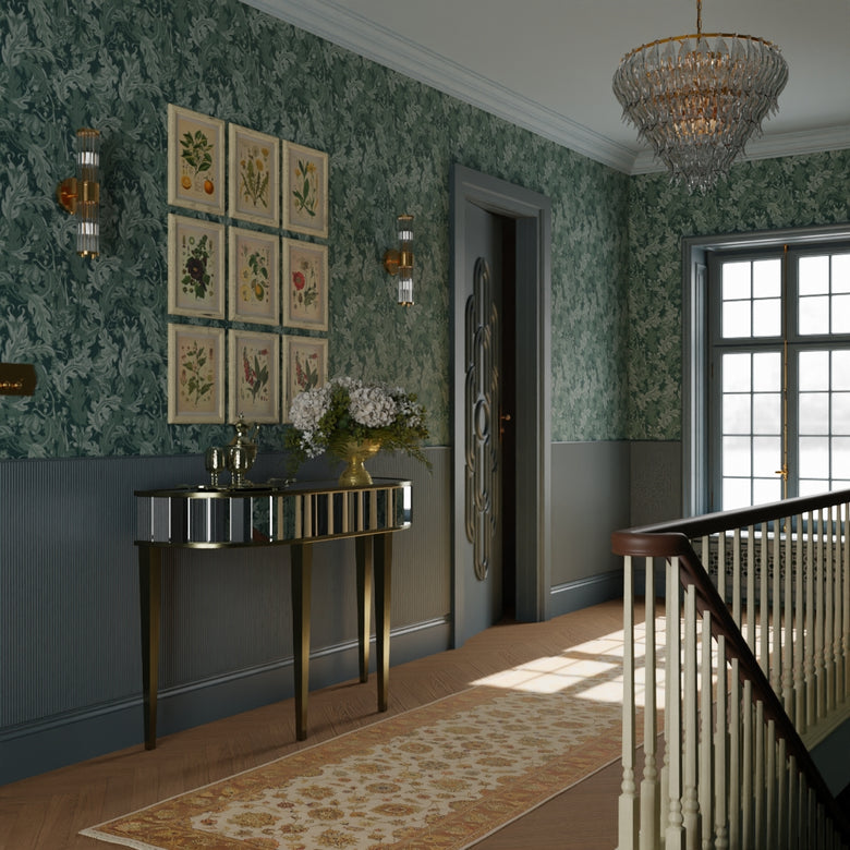 Jardin Wallpaper in Juniper and Rustic Green