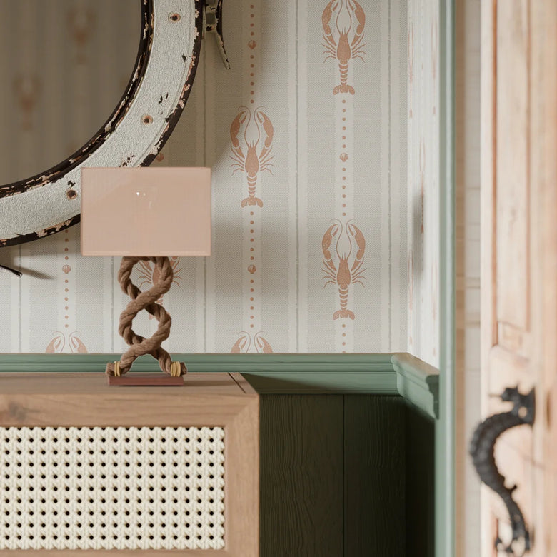 Jersey Lobster Wallpaper in Autumn Spice and Rustic Green