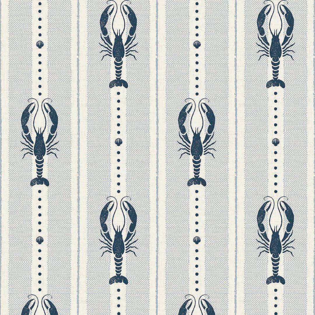 Sample of Jersey Lobster Wallpaper in Classic Navy