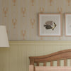 Jersey Lobster Wallpaper in Peach and Soft Ochre