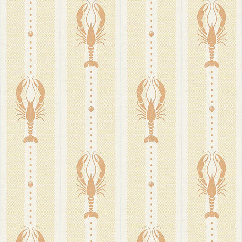 Jersey Lobster Wallpaper in Peach and Soft Ochre