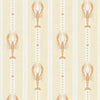 Sample of Jersey Lobster Wallpaper in Peach and Soft Ochre