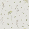 **Sample** Sweet Meadow wallpaper in Sage Green on Linen Cream (50cm x 50cm)