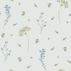 **Sample** Sweet Meadow Wallpaper in Cornflower Blue and Sage on Mist (50cm x 50cm)