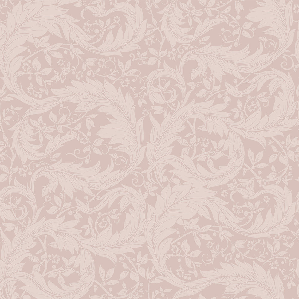 Enchanted Leaf Wallpaper in Vintage Rose