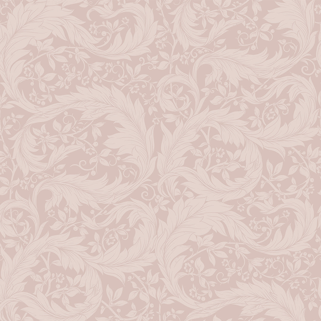 Sample of Enchanted Leaf Wallpaper in Vintage Rose
