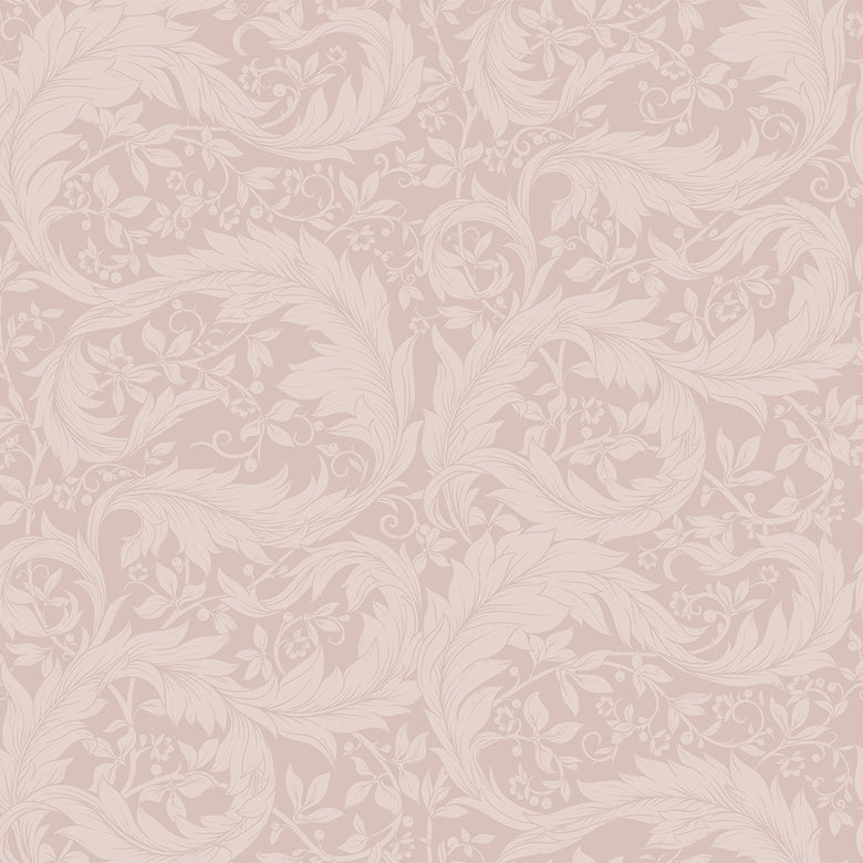 Sample of Enchanted Leaf Wallpaper in Vintage Rose