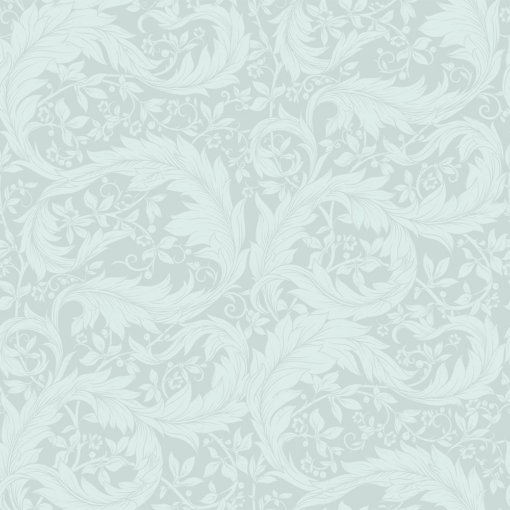 Enchanted Leaf Wallpaper in Duck Egg