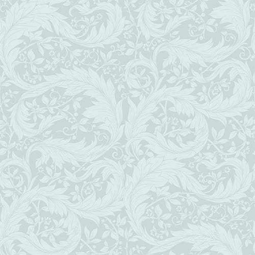 Sample of Enchanted Leaf Wallpaper in Duck Egg