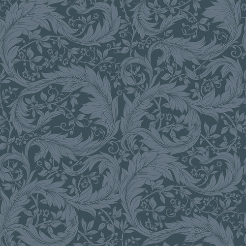 Enchanted Leaf Wallpaper in Rich Navy