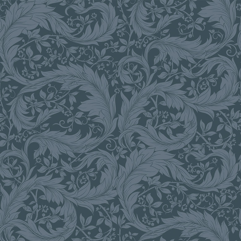 Enchanted Leaf Wallpaper in Rich Navy