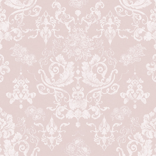 Bridgerton Damask Wallpaper in French Pink