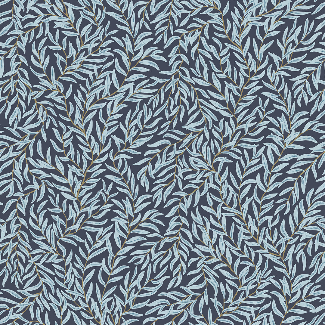 Whimsical Willow Wallpaper in Egyptian Blue and Sky Blue – Lucie Annabel