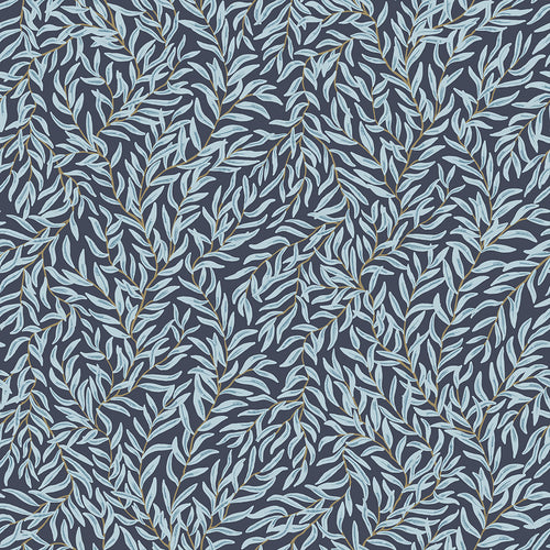 Sample of Whimsical Willow Wallpaper in Egyptian Blue and Sky Blue