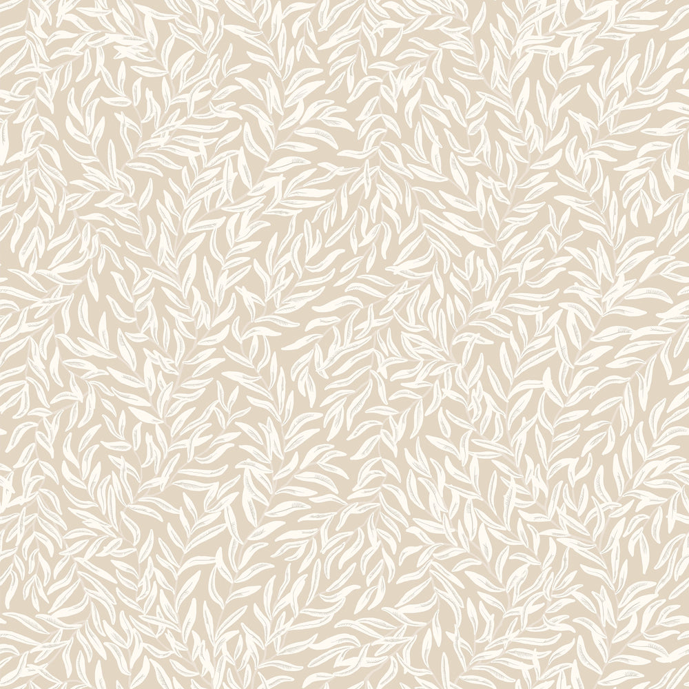 Whimsical Willow Wallpaper in Cream on Stone