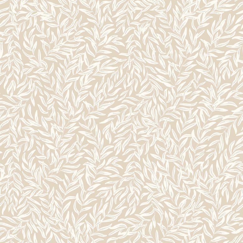 Whimsical Willow Wallpaper in Cream on Stone