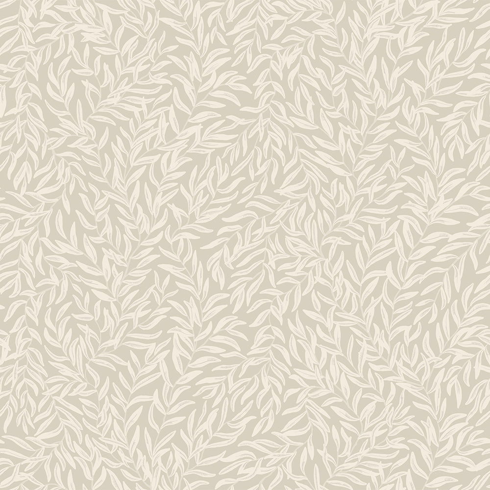 Whimsical Willow Wallpaper in Vintage Cream on Stone – Lucie Annabel