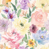 **Sample** Bouquet De Fleurs wallpaper in Watercolour Spring Pastels (50cm x 50cm)