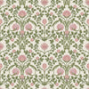 Tulip Garden Wallpaper in Sweet Pink and Olive on Cream