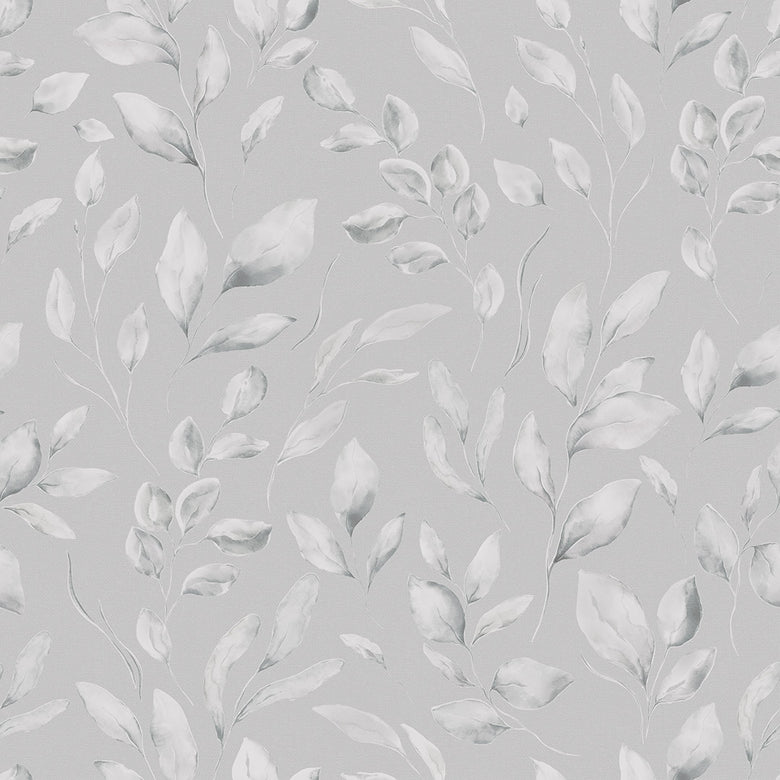 Fallen Foliage Wallpaper in Moon Grey