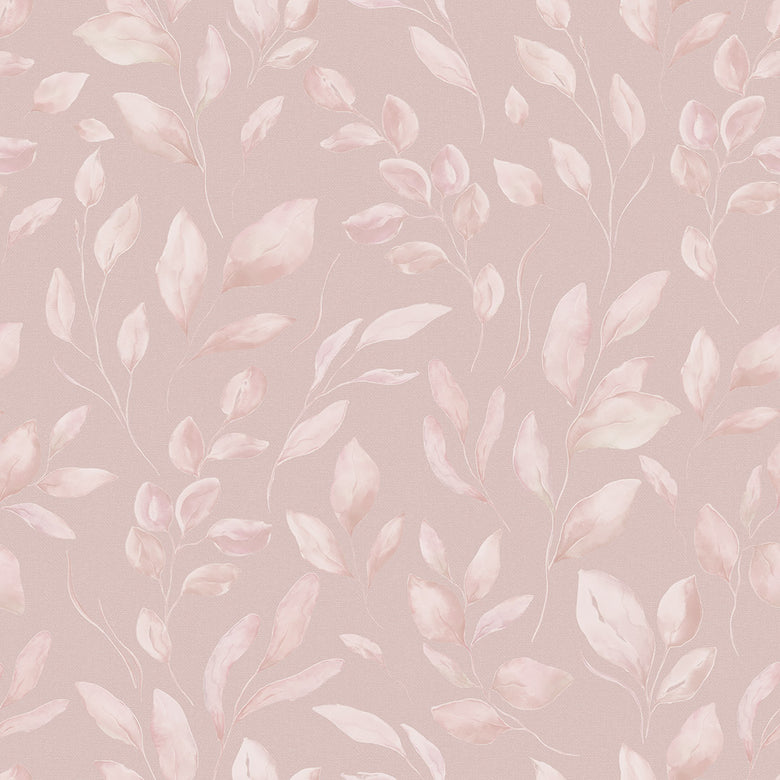 Fallen Foliage Wallpaper in French Pink