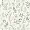 Countryside Trail Wallpaper in Rustic Greens on Ivory Linen