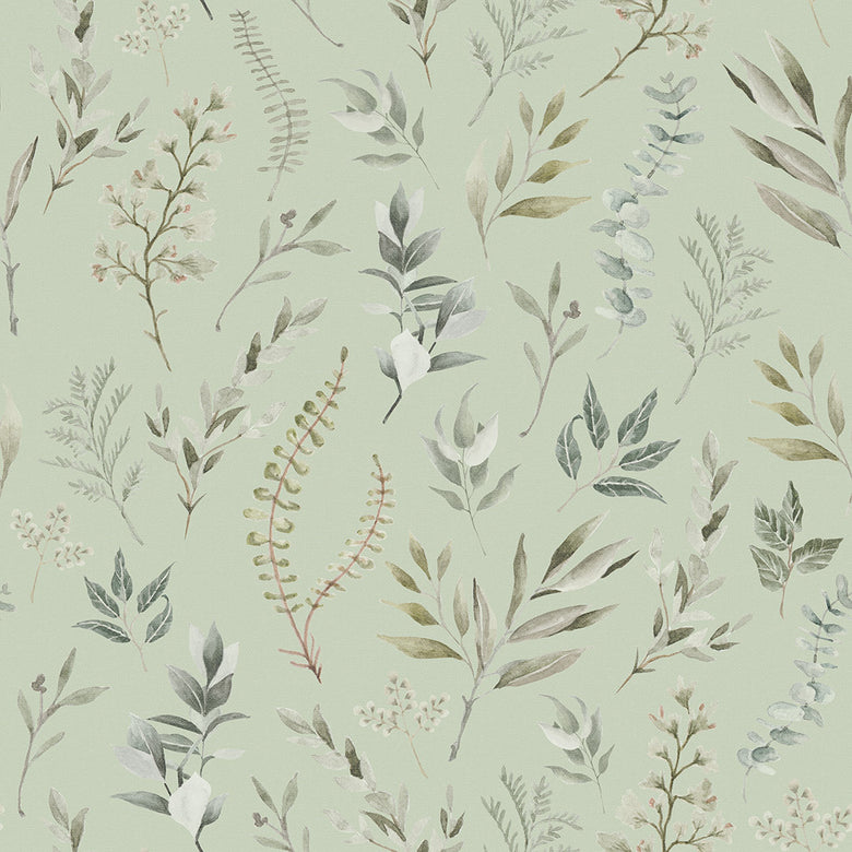 Sample of Countryside Trail Wallpaper in Shades of Green