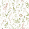 Countryside Trail Wallpaper in Blush, Olive and Sand on White