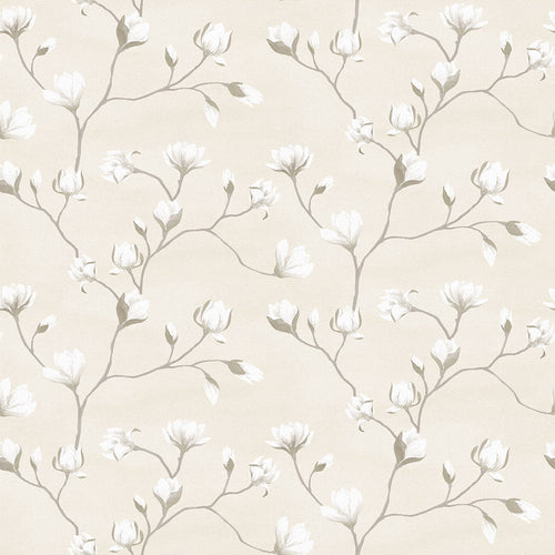 Sample of Sweet Magnolia Wallpaper in Linen Cream