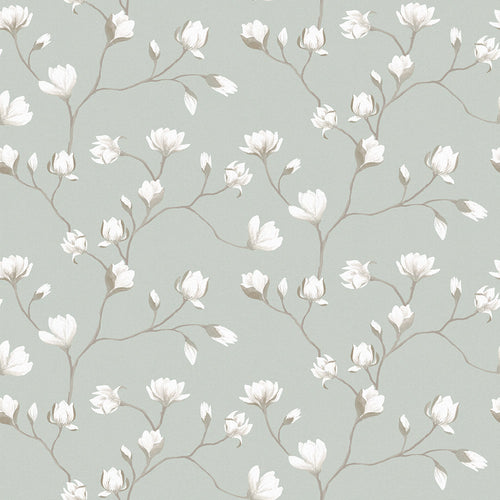 Sample of Sweet Magnolia Wallpaper in Sage Green