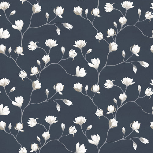 Sweet Magnolia Wallpaper  in Classic Navy