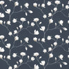 **Sample** Sweet Magnolia wallpaper in Classic Navy (50cm x 50cm)