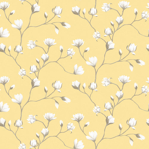 Sweet Magnolia Wallpaper in Lemon Meringue