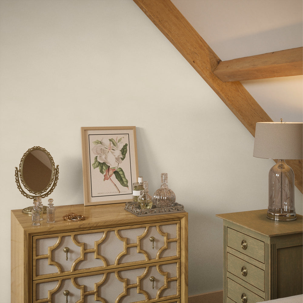 Sweet Magnolia Plain Wallpaper in Linen Cream