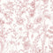Sketched Meadow Wallpaper in Dusky Pink on White