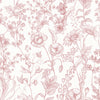 **Sample** Sketched Meadow wallpaper in Dusky Pink on White (50cm x 50cm)