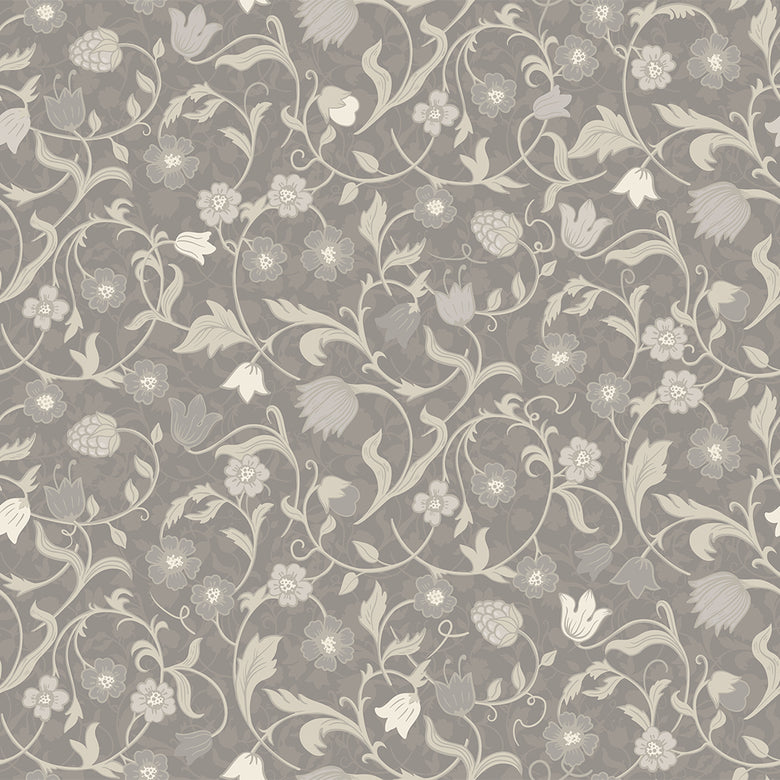 Sample of Rosehill Cottage Wallpaper in Vintage Cream on Earl Grey