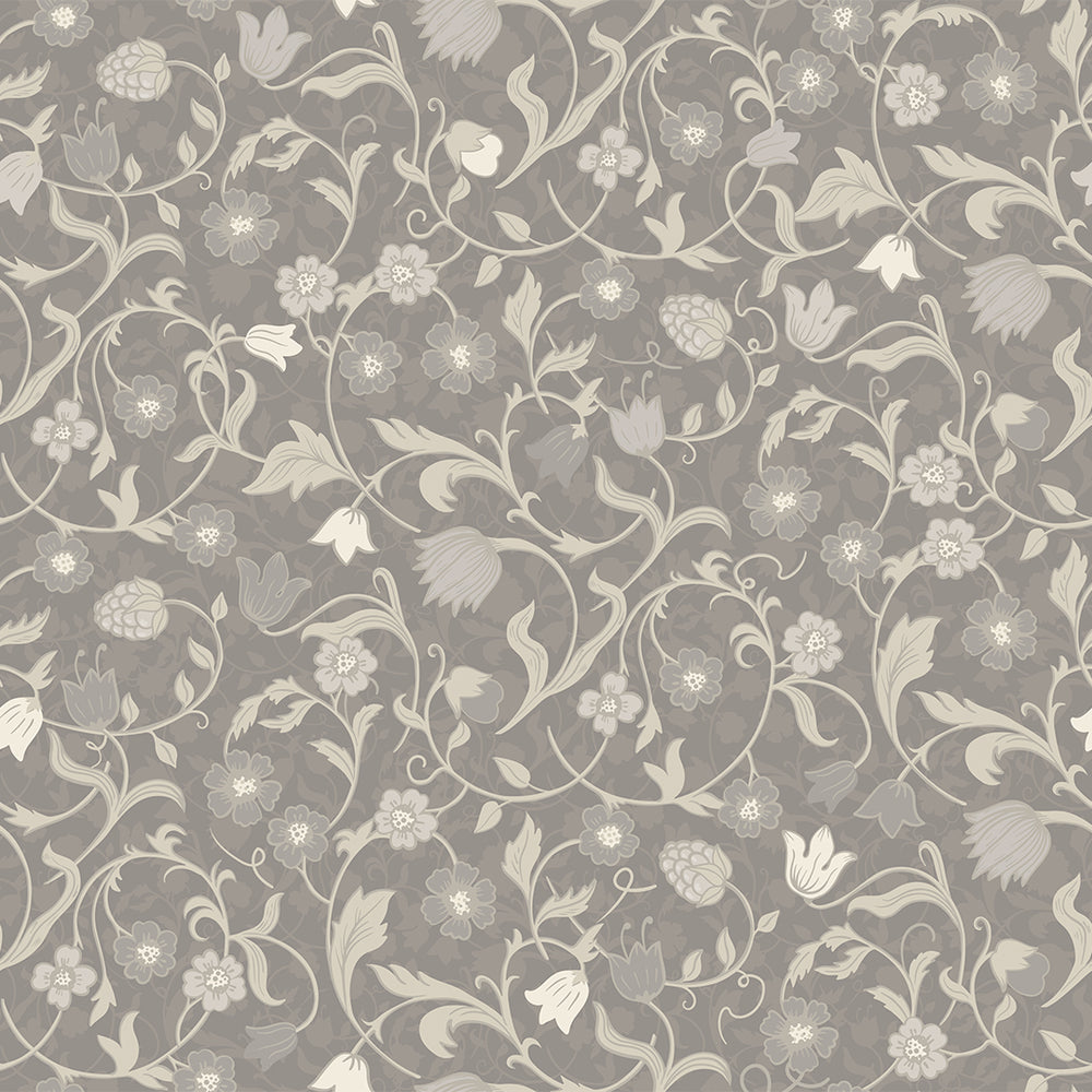 Sample of Rosehill Cottage Wallpaper in Vintage Cream on Earl Grey